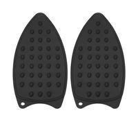 PATIKIL Silicone Iron Rest Pad, 2 Pcs Multipurpose Hot Heat Resistant Iron Rest Plate Protective Pad for Ironing Board Hot Resistant Steamer Steam Compact Mat, Black