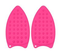 PATIKIL Silicone Iron Rest Pad, 2 Pcs Multipurpose Hot Heat Resistant Iron Rest Plate Protective Pad for Ironing Board Hot Resistant Steamer Steam Compact Mat, Rose Red