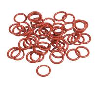 PATIKIL Silicone O-Ring 15mm OD 11mm ID 2mm Width, 50Pcs Metric VMQ Sealing Gasket Replacement for Plumbing Compressor Valves Repair, Red