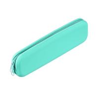 PATIKIL Silicone Pen Case, Rectangular Small Pencil Pen Pouch with Zipper Waterproof Aesthetic Soft Cosmetic Storage Bag Bible Study Supplies Case for Journaling Travel, Cyan
