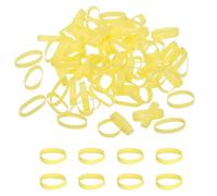 PATIKIL Silicone Rubber Bands Cable Ties 1.1", 80 Pcs Flat Rubber Elastic Band for Office Supplies Home Cord Wrapping, Yellow