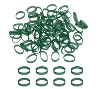 PATIKIL Silicone Rubber Bands Cable Ties 1.1", 80 Pcs Flat Rubber Elastic Band for Office Supplies Home Cord Wrapping, Dark Green
