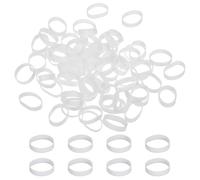 PATIKIL Silicone Rubber Bands Cable Ties 1.3", 80 Pcs Flat Rubber Elastic Band for Office Supplies Home Cord Wrapping, White