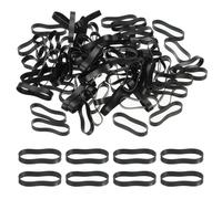 PATIKIL Silicone Rubber Bands Cable Ties 1.5", 200 Pcs Flat Rubber Elastic Band for Office Supplies Home Cord Wrapping, Black