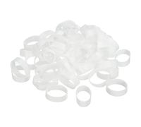 PATIKIL Silicone Rubber Bands Cable Ties 100pcs Non-Slip 1 1/4" Flat White for Cord Wrapping, Bag Wraps, Art