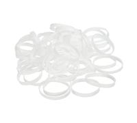 PATIKIL Silicone Rubber Bands Cable Ties 100pcs Non-Slip 2.2" Flat White for Cord Wrapping, Bag Wraps, Art