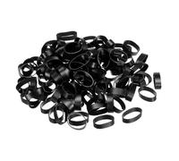 PATIKIL Silicone Rubber Bands Cable Ties 200pcs Non-Slip 3/4" Flat Black for Cord Wrapping, Bag Wraps, Art