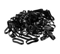 PATIKIL Silicone Rubber Bands Cable Ties 50pcs Non-Slip 1 1/4" Flat 5/16" Width Black for Cord Wrapping, Bag Wraps, Art