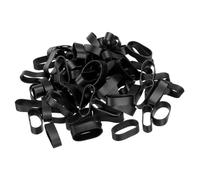 PATIKIL Silicone Rubber Bands Cable Ties 50pcs Non-Slip 1" Flat Black for Cord Wrapping, Bag Wraps, Art