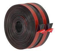 PATIKIL Silicone Seal Strip, 2 Roll 20 Ft x 1" Width Self Adhesive Door Draft Stopper Weather Stripping Tape for Gap, Door Under Bottom, Sliding Door, Shower Glass Gaps, Black/Red'