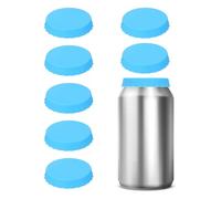 PATIKIL Silicone Soda Can Lids, 8 Pack Reusable Soda Can Cover Stopper Protector for Beer Drink Juice Beverage, Fits Standard Cans, Sky Blue
