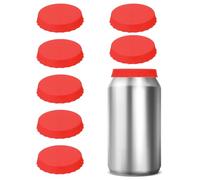 PATIKIL Silicone Soda Can Lids, 8 Pack Reusable Soda Can Cover Stopper Protector for Beer Drink Juice Beverage, Fits Standard Cans, Red