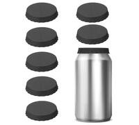 PATIKIL Silicone Soda Can Lids, 8 Pack Reusable Soda Can Cover Stopper Protector for Beer Drink Juice Beverage, Fits Standard Cans, Black