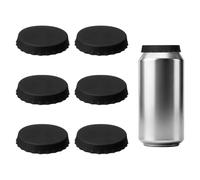 PATIKIL Silicone Soda Can Lids for Drinks, 6 Pack Reusable Soda Can Cover Stopper Protector Covers Standard Size for Beer Juice Beverage, Fits Standard Cans, Black