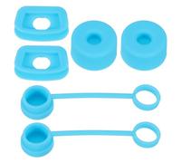 PATIKIL Silicone Spill Stopper for Straw Cup 1.0 40oz/ 30oz, Set of 6 Tumbler Accessories Including 2 Straw Cover Cap, 2 Square Spill Stopper and 2 Round Leak Stopper, Blue