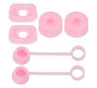 PATIKIL Silicone Spill Stopper for Straw Cup 1.0 40oz/ 30oz, Set of 6 Tumbler Accessories Including 2 Straw Cover Cap, 2 Square Spill Stopper and 2 Round Leak Stopper, Pink