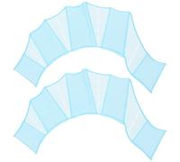 PATIKIL Silicone Swimming Gloves, 1 Pair Webbed Swim Gloves Finger Frog Type Water Resistance Gear Paddle Fins for Aquatic Training, Blue, L