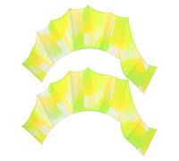 PATIKIL Silicone Swimming Gloves, 1 Pair Webbed Swim Gloves Finger Frog Type Water Resistance Gear Paddle Fins for Aquatic Training, Green Tone, L