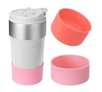 PATIKIL Silicone Water Bottle Boot, 2 Pcs 4 Inch Water Bottle Protective Sleeves 32-40 oz Anti-Slip Bottom Cover Sleeve Accessory Protector for Sports Water Bottles, Pink/Coral Pink