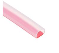 PATIKIL Silicone Weather Stripping Door Seal, 19.7 ft D Shape Weather Stripping Self Adhesive Door Seal Strip for Door Frame, Window Sealing, Large Gap, 0.39" Wx0.04 Tx0.31 H, Clear/Red