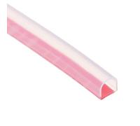 PATIKIL Silicone Weather Stripping Door Seal, 19.7 ft D Shape Weather Stripping Self Adhesive Door Seal Strip for Door Frame, Window Sealing, Large Gap, 0.39" Wx0.04 Tx0.39 H, Clear/Red