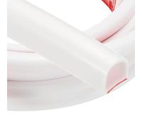 PATIKIL Silicone Weather Stripping Door Seal, 40 Ft D Shape Weather Stripping Self Adhesive Door Seal Strip for Door Frame, Window Sealing, Large Gap, 9/16" W x 15/32" T, White/Red