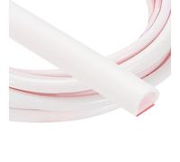 PATIKIL Silicone Weather Stripping Door Seal, 40 Ft D Shape Weather Stripping Self Adhesive Door Seal Strip for Door Frame, Window Sealing, Large Gap, 3/8" W x 1/4" T, White/Red
