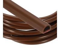 PATIKIL Silicone Weather Stripping Door Seal, 40 Ft D Shape Weather Stripping Self Adhesive Door Seal Strip for Door Frame, Window Sealing, Large Gap, 3/8" W x 1/4" T, Brown/Red