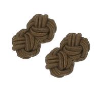 PATIKIL Silk Knot Cufflinks, Elastic Fabric Shirt Cufflinks, Twist Knot Dress Accessories Cuff Link for Men, Women, Business, Gift, Wedding, Brown