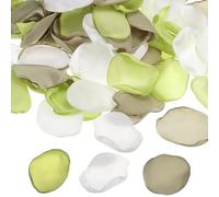 PATIKIL Silk Rose Petals, 100 Pcs Artificial Flower Petals for Wedding Decorations, Romantic Night, Aisle Scatter Petals, Mixed Green