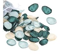 PATIKIL Silk Rose Petals, 300 Pack Artificial Flower Petals Fake Flower Basket Petal for Wedding Decoration Dinner Table Aisle Scatter, Dark Green/Light Green/Cream White