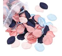 PATIKIL Silk Rose Petals, 300 Pack Artificial Flower Petals Fake Flower Basket Petal for Wedding Decoration Dinner Table Aisle Scatter, Dark Blue/Light Blue/Pink/Light Pink