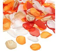 PATIKIL Silk Rose Petals, 400 Pcs Artificial Flower Petals Fake Rose Petals for Wedding Aisle Scatter Bridal Shower Table Decor Romantic Night Decoration, Orange Mixed