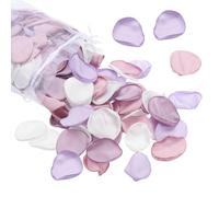 PATIKIL Silk Rose Petals, 500 Pack Artificial Flower Petals Fake Flower Basket Petal for Wedding Decoration Dinner Table Aisle Scatter, Light Purple/Pink/Cream White
