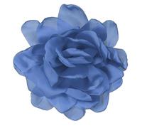 PATIKIL Silk Satin Flower Brooch Pin 4.7", Large Peony Floral Lapel Pin for Women Wedding Party Birthday Dance Banquet Dress Clothes Hat Bag Decoration, Navy Blue
