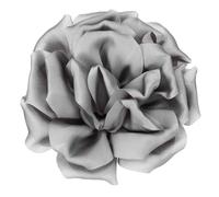 PATIKIL Silk Satin Flower Brooch Pin 4", Large Peony Floral Lapel Pin for Women Wedding Party Birthday Dance Banquet Dress Clothes Hat Bag Decoration, Gray