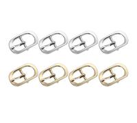 PATIKIL Single Prong Belt Buckle 0.5", 8Pcs Metal Roller Pin Buckle Oval Center Bar Buckles for Shoes Strap Belt Purse Making Leather Hardware, Silver/Light Gold