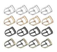 PATIKIL Single Prong Belt Buckle 0.8", 16 Pcs Metal Roller Buckle Oval Center Bar Buckles for Belt Purse Making Leather Hardware, Black/Silver/Light Gold/Brown