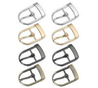 PATIKIL Single Prong Belt Buckle 0.8", 8 Pcs Metal Roller Buckle Oval Center Bar Buckles for Belt Purse Making Leather Hardware, Black/Silver/Light Gold/Brown
