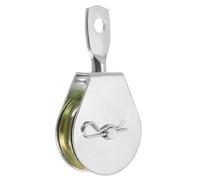 PATIKIL Single Pulley Block, 2" Carbon Steel Heavy Wire Rope Hanging Wire Towing Wheel Lifting Crane Swivel Hook Single Wheel Lifting Pulley Block