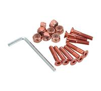 PATIKIL Skateboard Hardware Kit, 1" Mounting Screws Hex Head Bolts Nuts Set with Spanner for Longboard Cruiser, Red