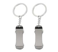 PATIKIL Skateboard Keychain, 2Pcs Mini Cute Skate Board Key Chain Sport Pendant Key Ring Bag Backpack Decor for Men Women Party Gifts Favors, Black