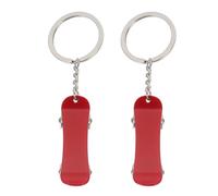 PATIKIL Skateboard Keychain, 2Pcs Mini Cute Skate Board Key Chain Sport Pendant Key Ring Bag Backpack Decor for Men Women Party Gifts Favors, Red