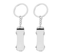 PATIKIL Skateboard Keychain, 2Pcs Mini Cute Skate Board Key Chain Sport Pendant Key Ring Bag Backpack Decor for Men Women Party Gifts Favors, Silver