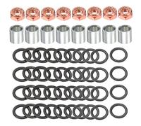 PATIKIL Skateboard Truck Hardware Kit, Skateboard Truck Lock Nuts Axle Washers Spacer Speed Rings Repair Set for Longboard Cruiser, Silver Black Red