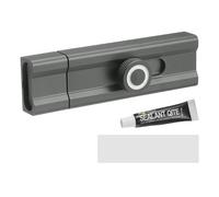 PATIKIL Slide Barrel Bolt Latch Lock 100mm, 1Pcs Aluminum Alloy Keyless Security Slide Latch Door Deadbolt Lock for Flush or Recessed Door Cabinet Bedroom Door Prevent Going Out, Gray