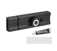PATIKIL Slide Barrel Bolt Latch Lock 100mm, 1Pcs Aluminum Alloy Keyless Security Slide Latch Door Deadbolt Lock for Flush or Recessed Door Cabinet Bedroom Door Prevent Going Out, Black