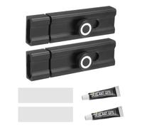 PATIKIL Slide Barrel Bolt Latch Lock 100mm, 2Pcs Aluminum Alloy Keyless Security Slide Latch Door Deadbolt Lock for Flush or Recessed Door Cabinet Bedroom Door Prevent Going Out, Black
