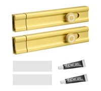 PATIKIL Slide Barrel Bolt Latch Lock 150mm, 2Pcs Aluminum Alloy Keyless Security Slide Latch Door Deadbolt Lock for Flush or Recessed Door Cabinet Bedroom Door Prevent Going Out, Gold