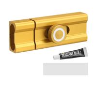 PATIKIL Slide Barrel Bolt Latch Lock 80mm, 1Pcs Aluminum Alloy Keyless Security Slide Latch Door Deadbolt Lock for Flush or Recessed Door Cabinet Bedroom Door Prevent Going Out, Gold